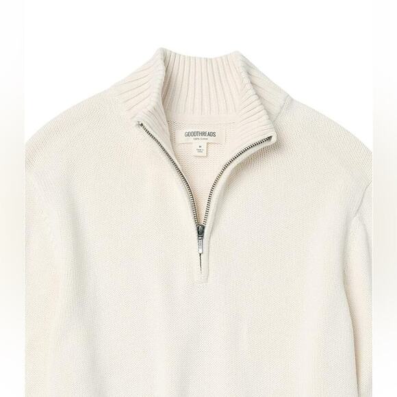 NWT Goodthreads Men's Soft Cotton Quarter-Zip Sweater XXLarge - Picture 2 of 5